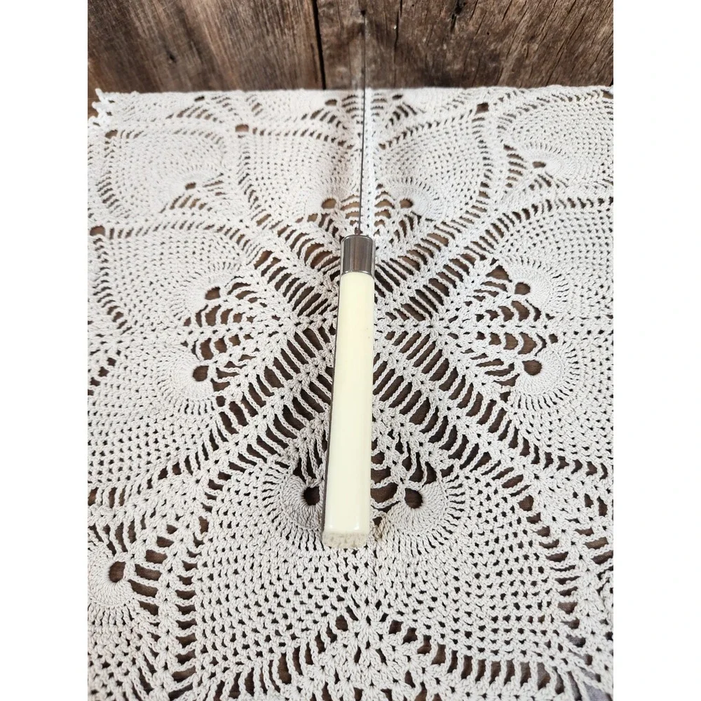 Vtg Regent Sheffield Serrated Slicing Knife MCM Faux Wood Gold Flower England